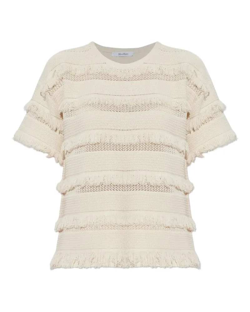 Max Mara fringed knit top - Nude Nude