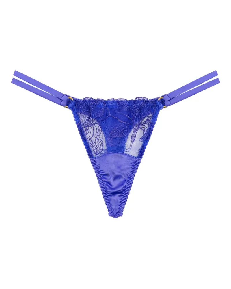 Fleur Of England Iris Silk Thong - Blau Blau