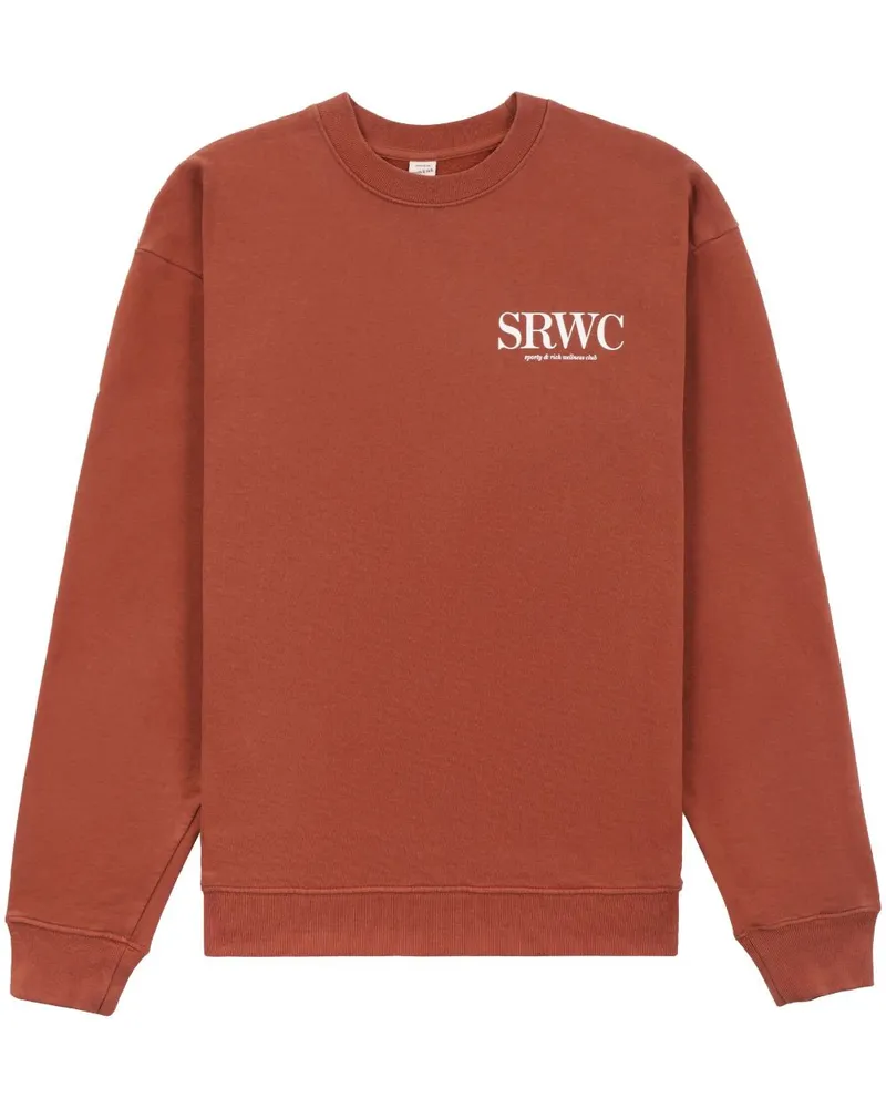 SPORTY & RICH Upper East Side Sweatshirt mit Logo-Print - Braun Braun