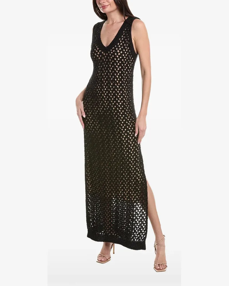 Brunello Cucinelli crochet-knit sleeveless maxi dress - Schwarz Schwarz