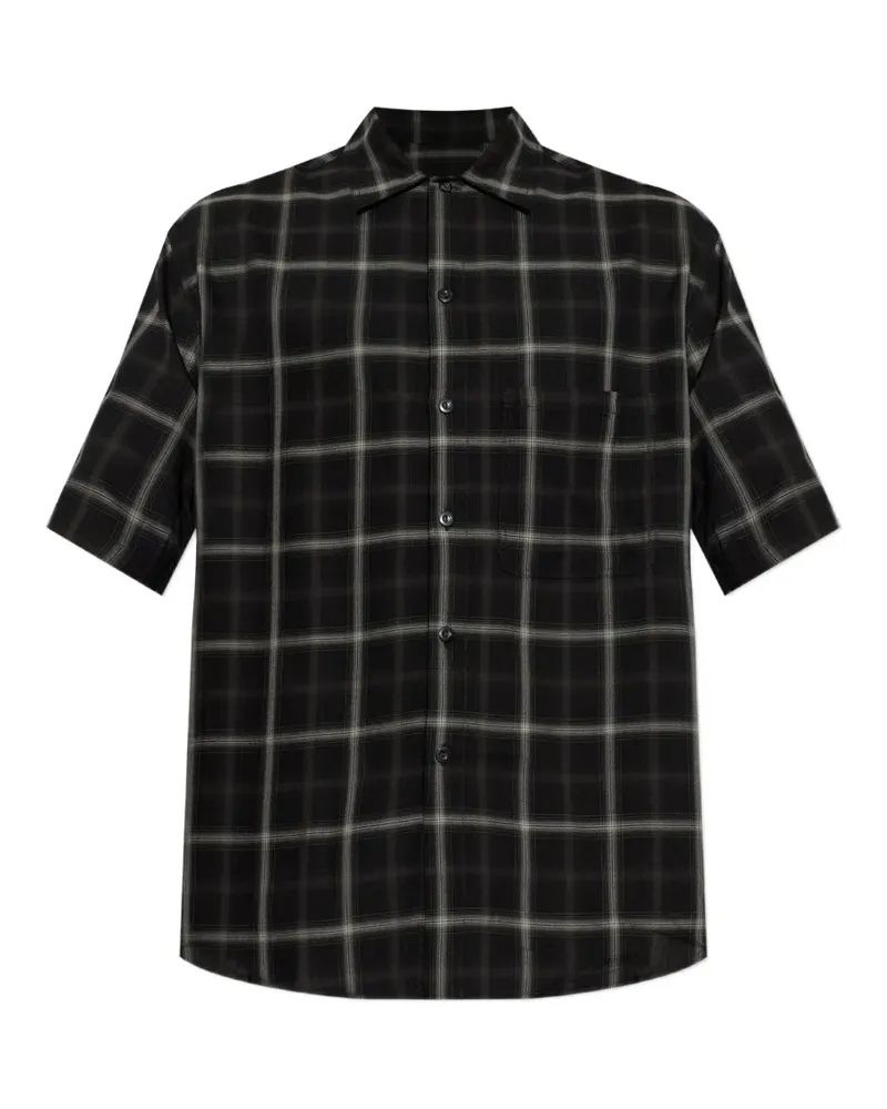 Song For The Mute check-pattern short-sleeve shirt - Schwarz Schwarz