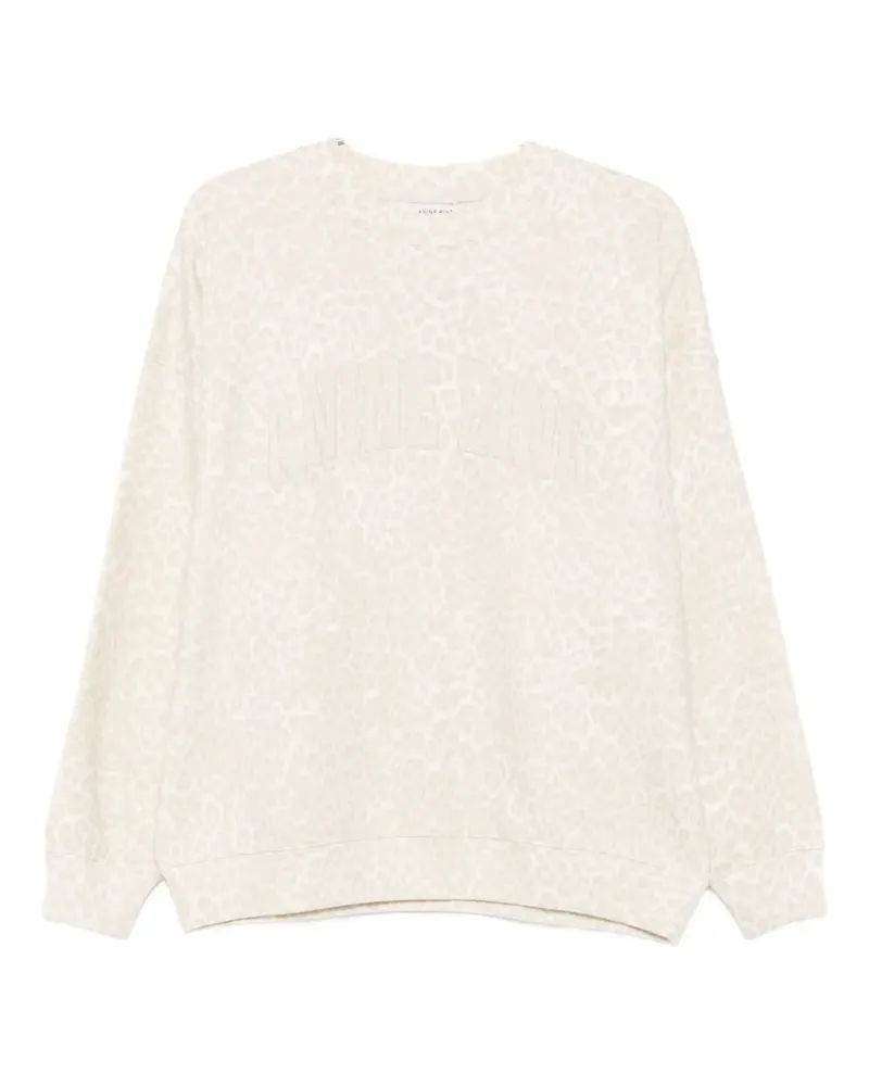Anine Bing leopard-pattern logo sweatshirt - Nude Nude