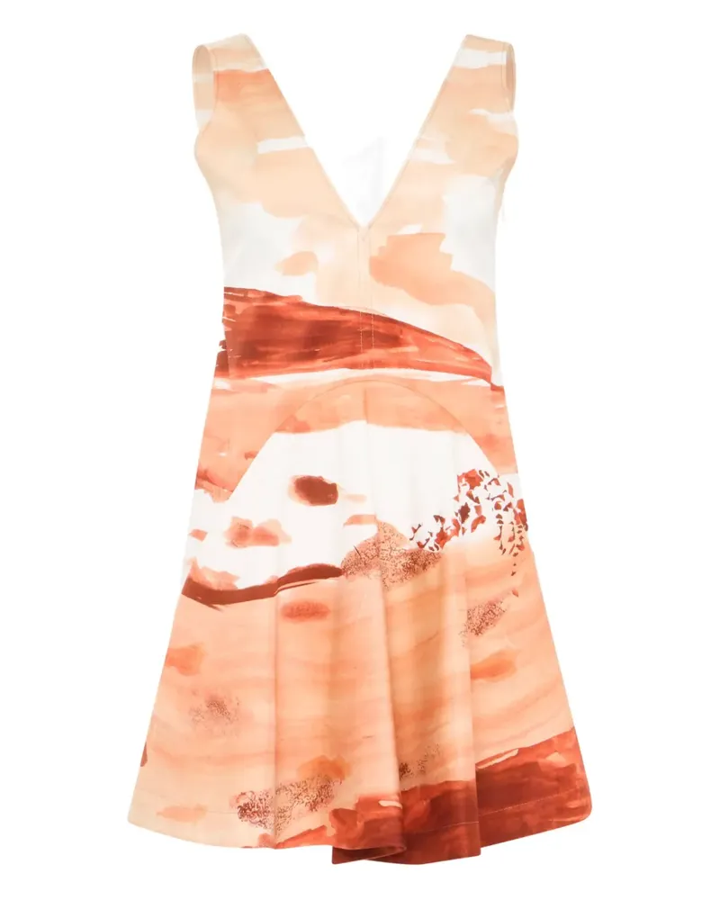 J.W.Anderson Kleid mit Aquarell-Print - Rot Rot
