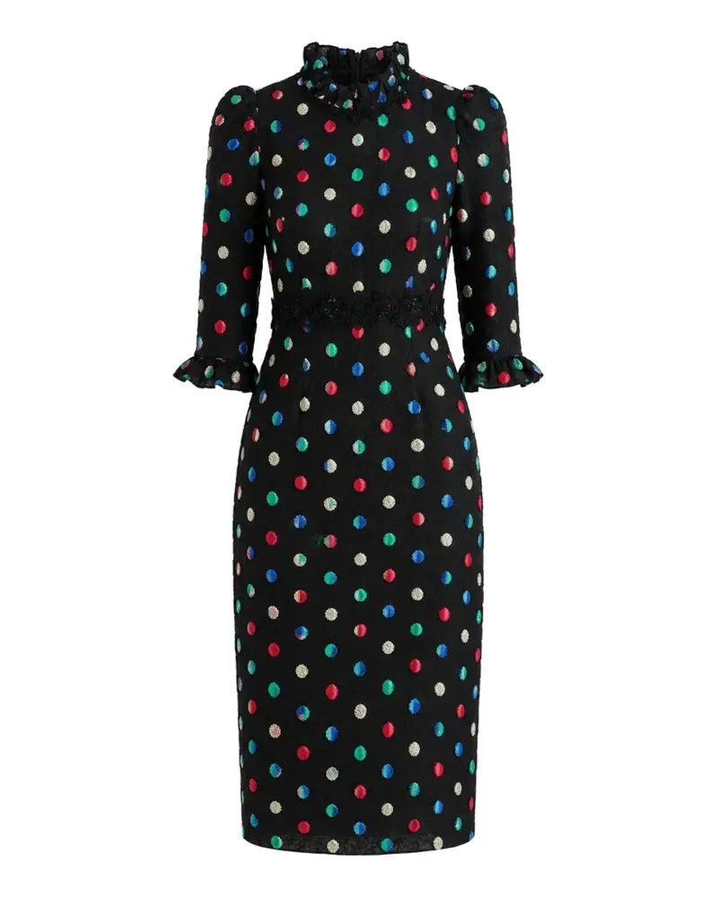Dolce & Gabbana Midikleid mit Polka Dots - Schwarz Schwarz