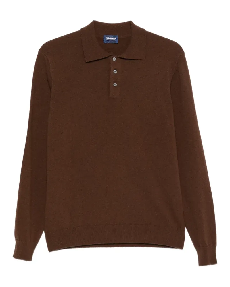 Drumohr  Poloshirt mit langen Ärmeln - Braun Braun
