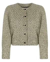 Alessandra Rich Tweed-Jacke mit Pailletten Gelb