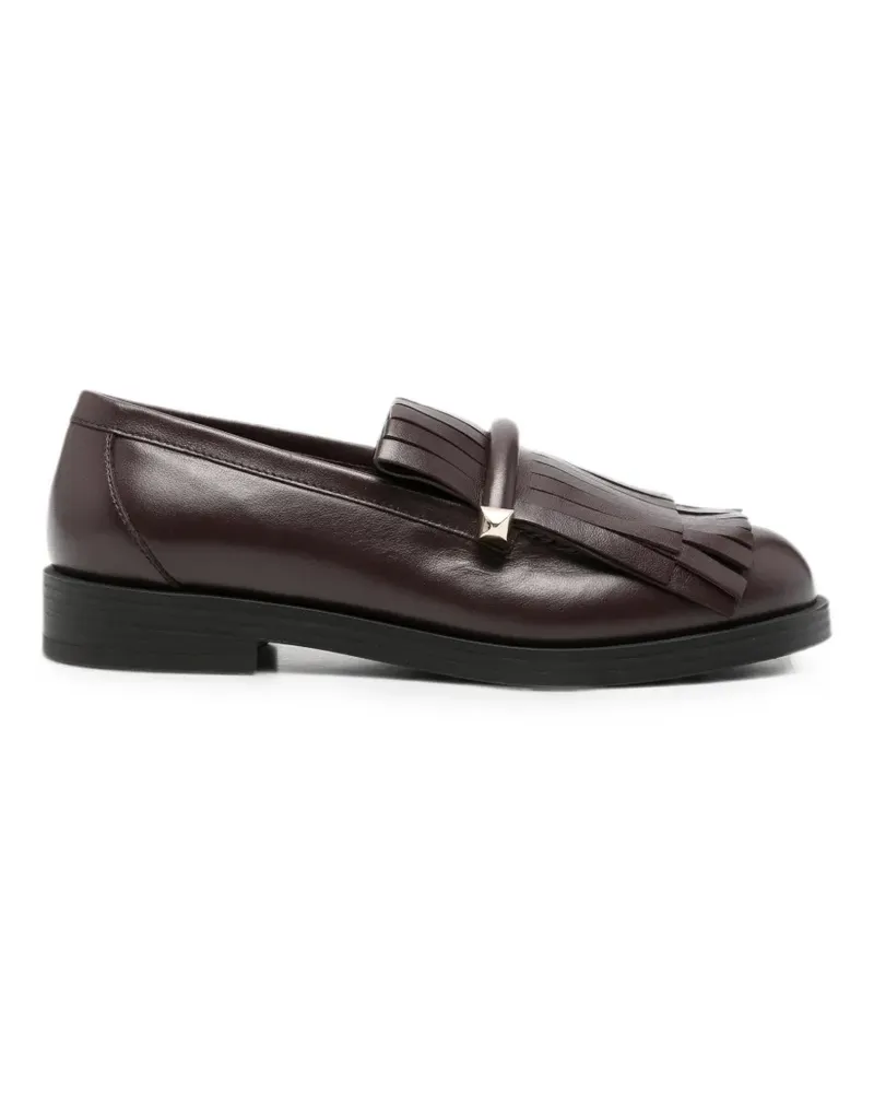 Jimmy Choo fringe-detail leather loafers - Braun Braun