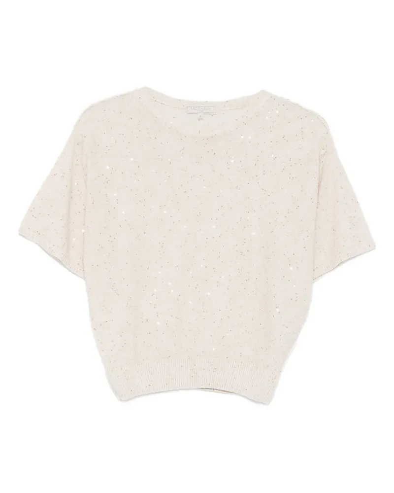 Antonelli Firenze Zagara sequin-embellished top - Nude Nude