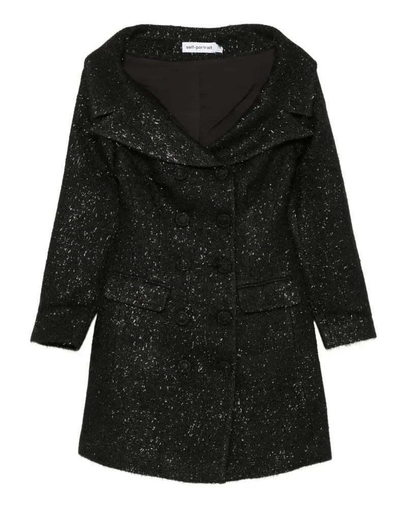 Self-Portrait Schulterfreies Minikleid - Schwarz Schwarz