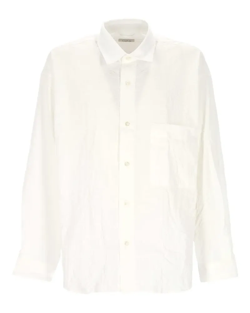 Amish Hemd mit Brusttasche - Weiß Weiß