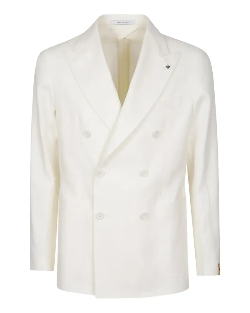 Tagliatore double-breasted linen blazer - Weiß Weiß