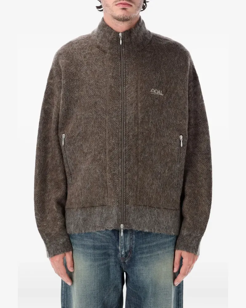 nanamica OOAL zip-up mohair-blend cardigan - Braun Braun