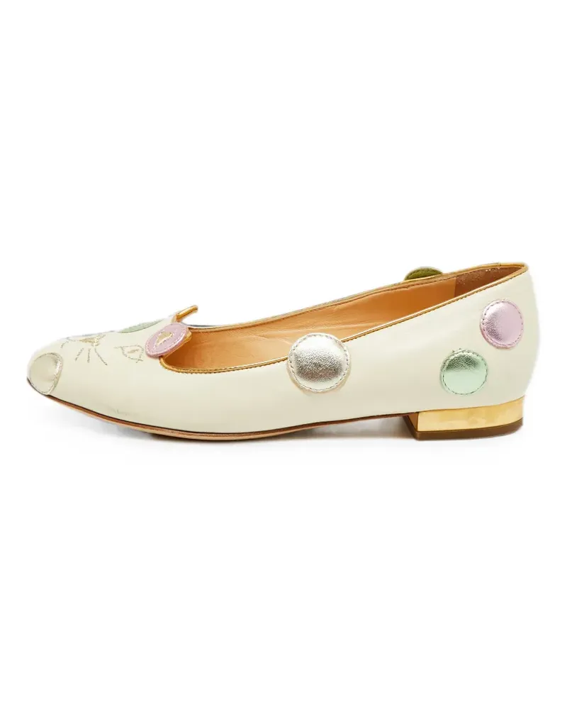 Charlotte Olympia Kitty Ballerinas - Nude Nude