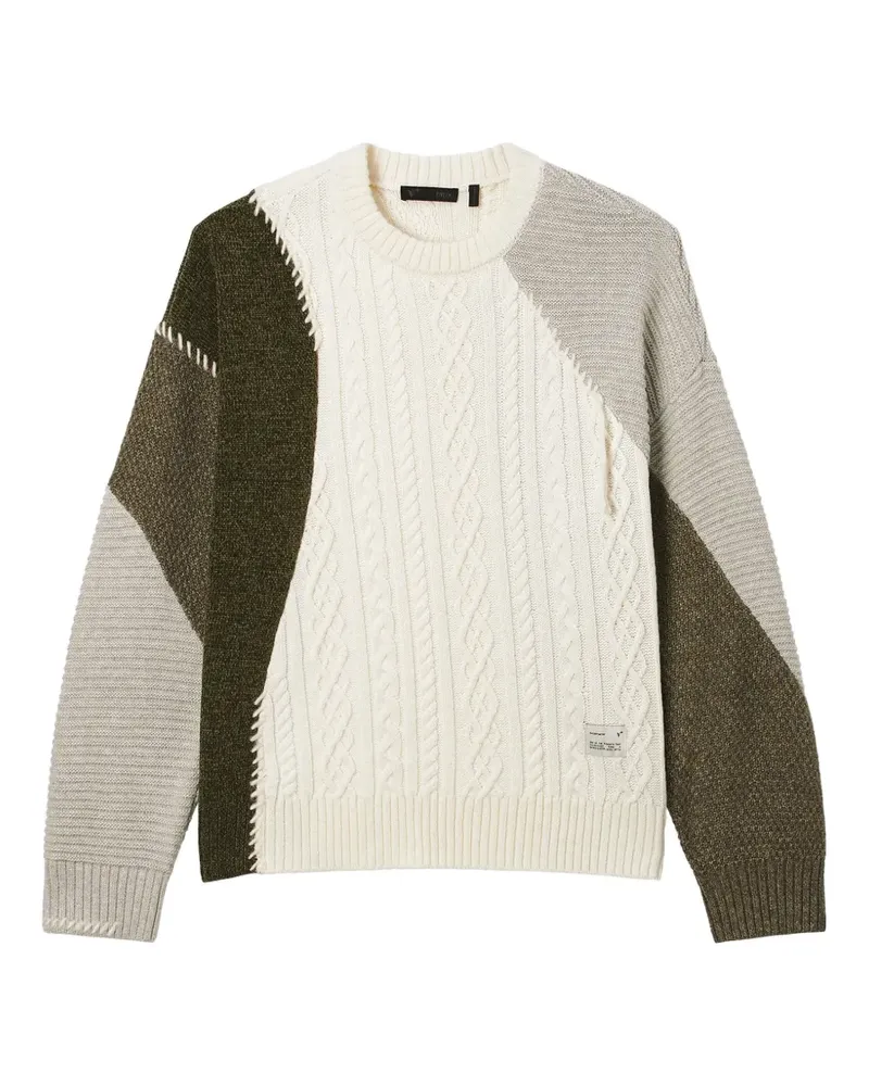 FIVE CM cable-knit patchwork sweater - Nude Nude