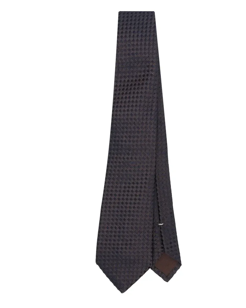 Canali Krawatte mit Jacquardmuster - Blau Blau