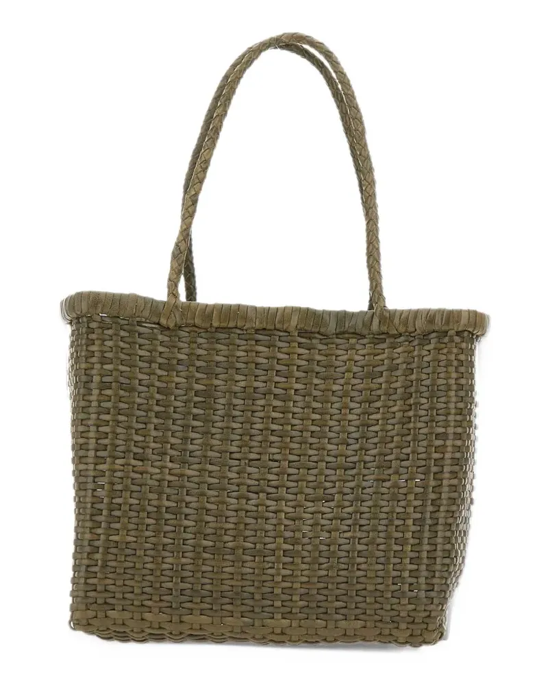 Dragon Diffusion small B Weave Basket woven shoulder bag - Grün Grün