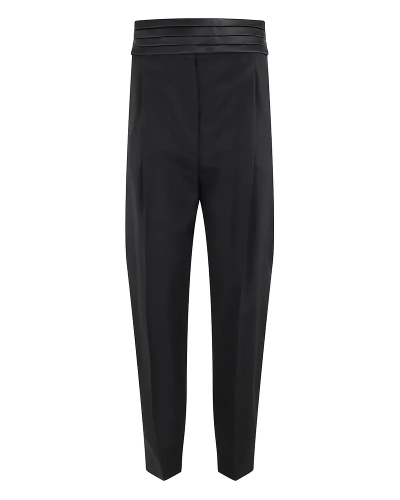 Erika Cavallini pleated satin-trim trousers - Schwarz Schwarz