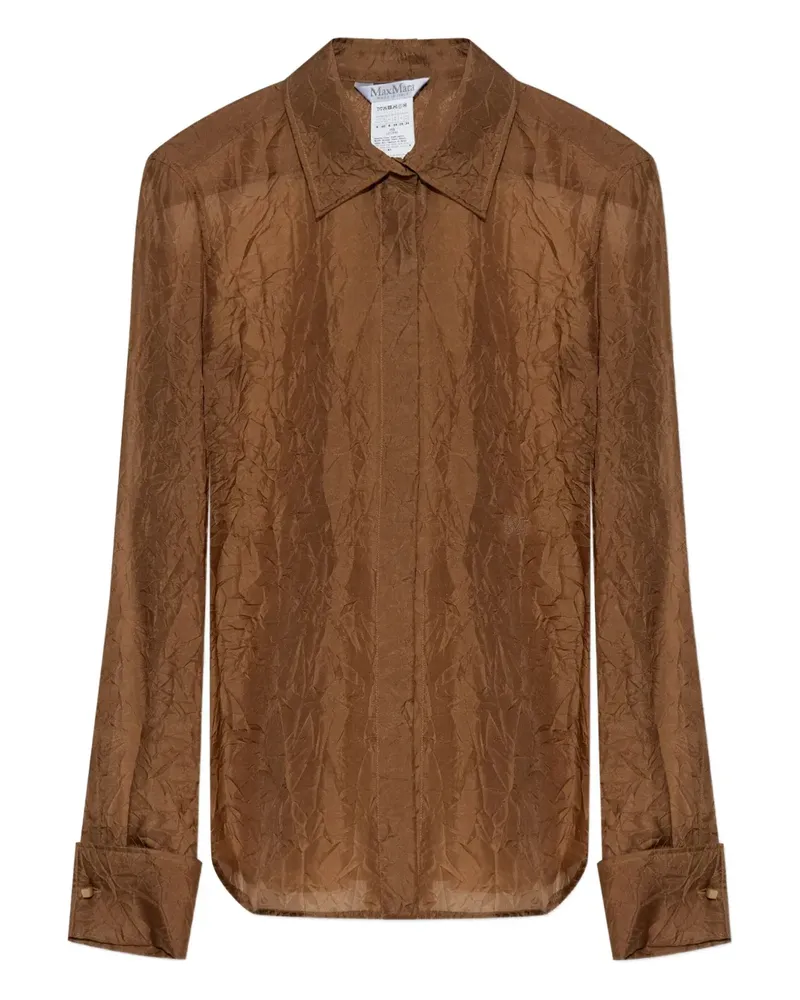 Max Mara Eloisa Seidenhemd mit Knitteroptik - Braun Braun