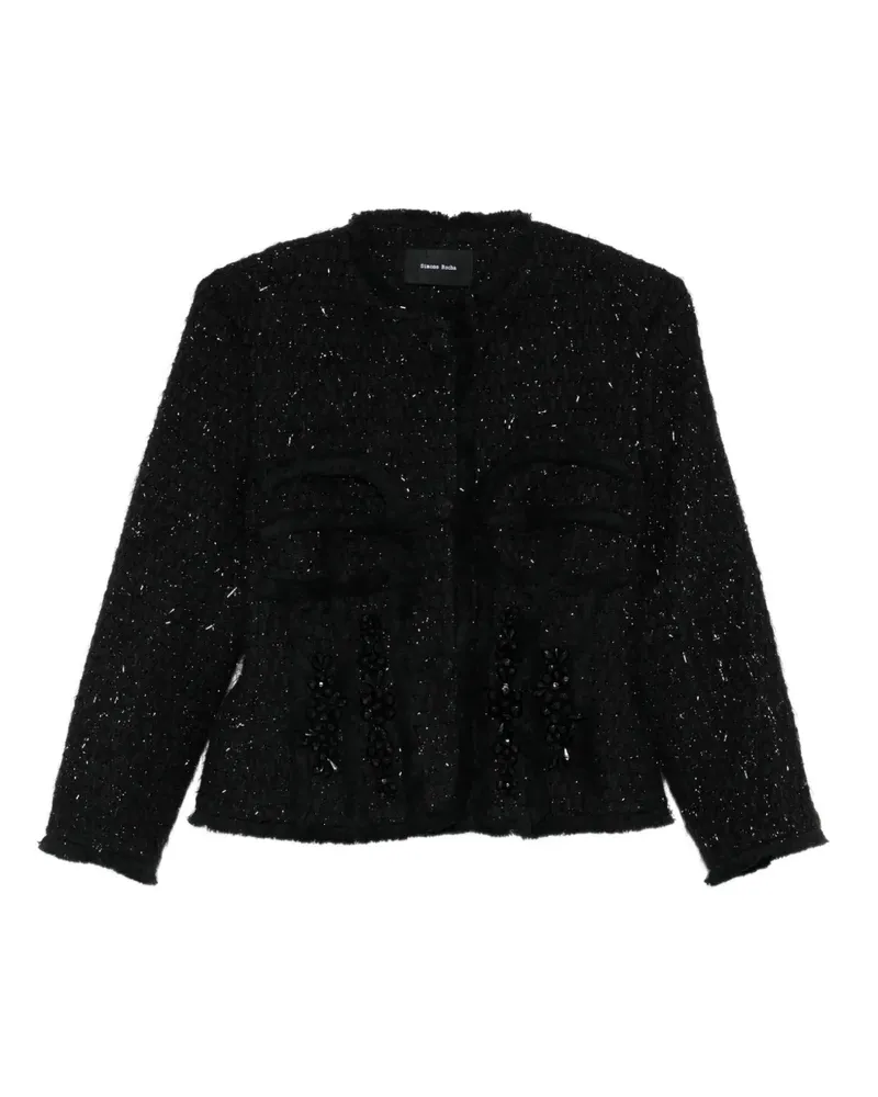 Simone Rocha Tweed-Jacke mit Pailletten - Schwarz Schwarz