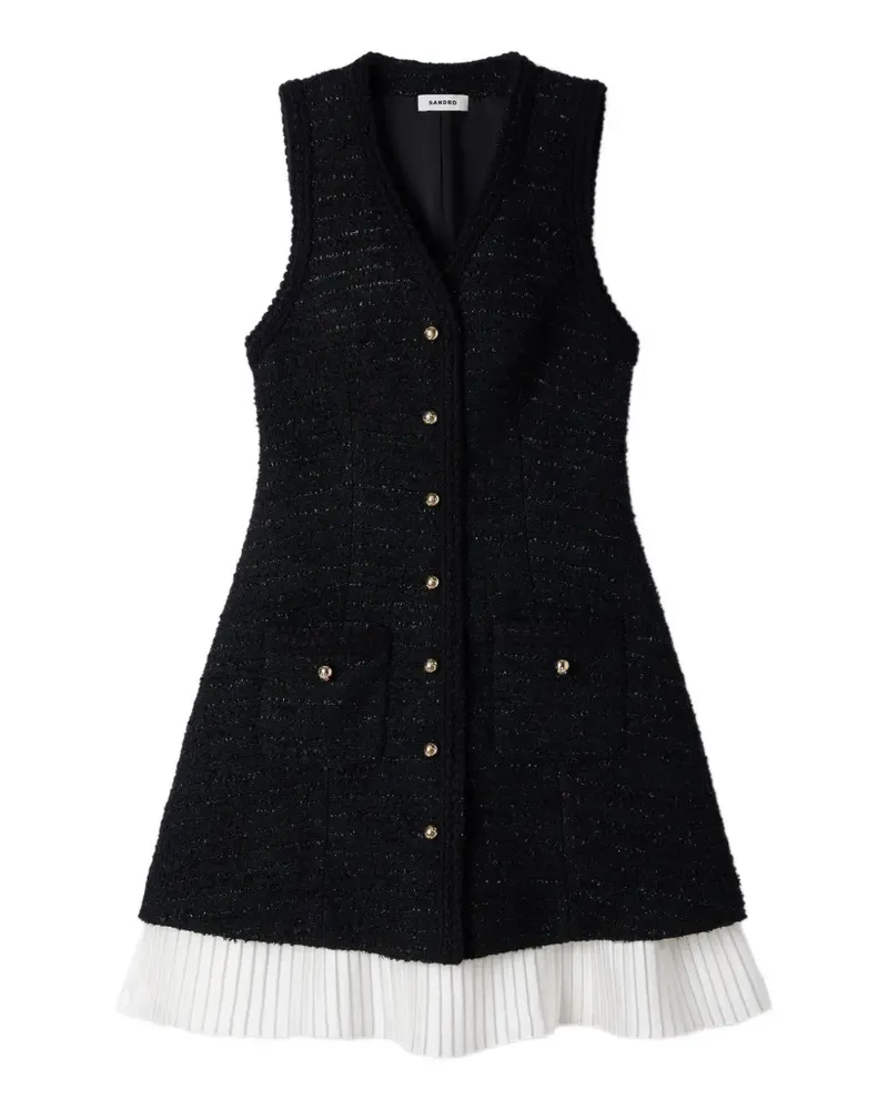 Sandro Minikleid mit Tweed-Effekt - Schwarz Schwarz