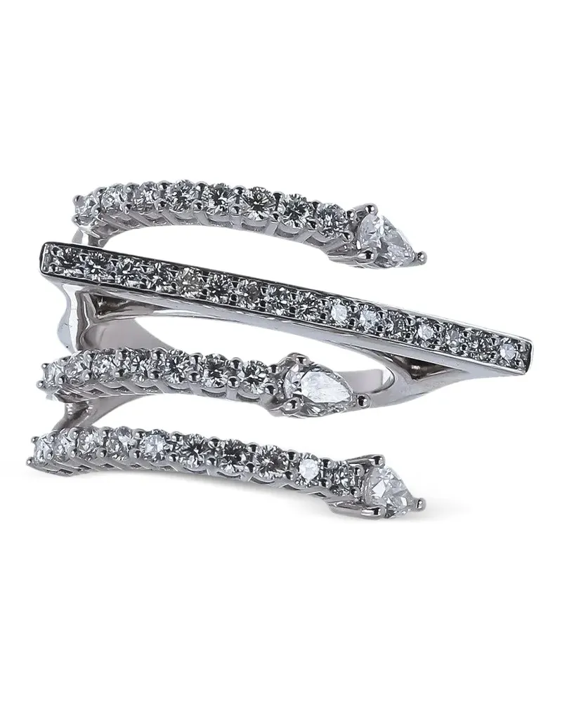 YEPREM Four Line diamond ring - Silber Silber