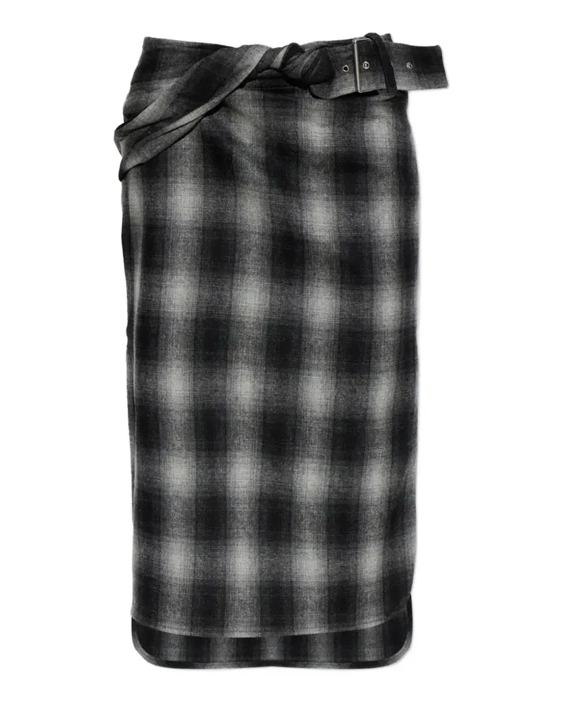 IRO Nylane check belted midi skirt - Schwarz Schwarz