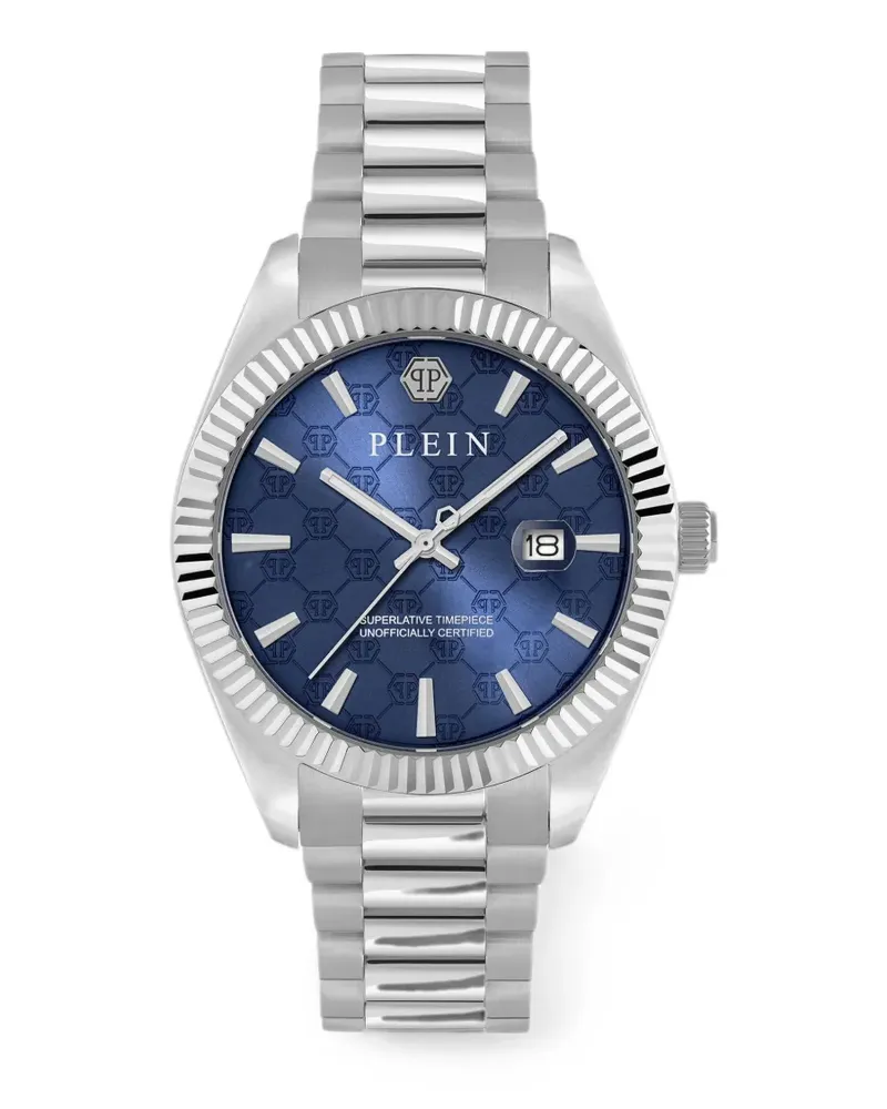 Philipp Plein Date Superlative Armbanduhr mit Monogramm 40mm - Blau Blau