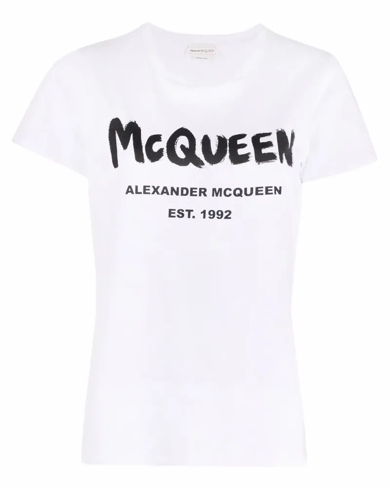Alexander McQueen T-Shirt mit Logo-Print - Weiß Weiß