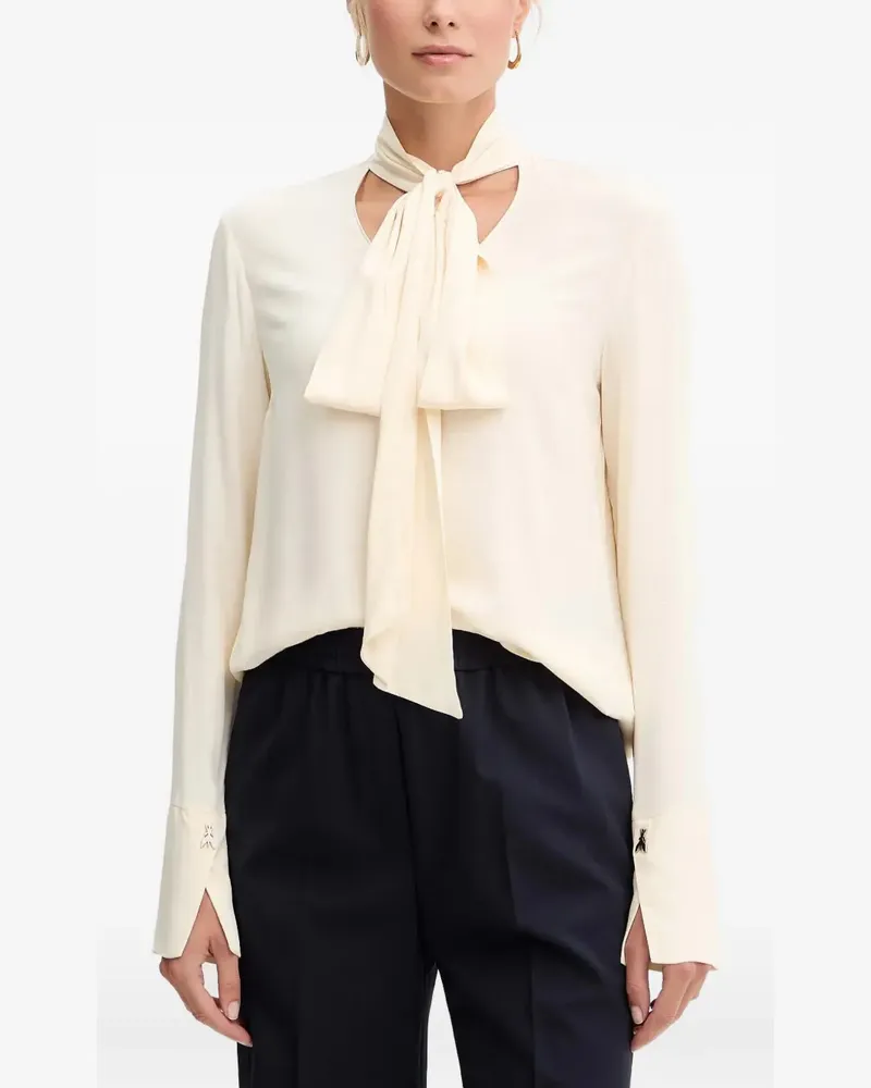 Patrizia Pepe tie-detail long-sleeve blouse - Weiß Weiß