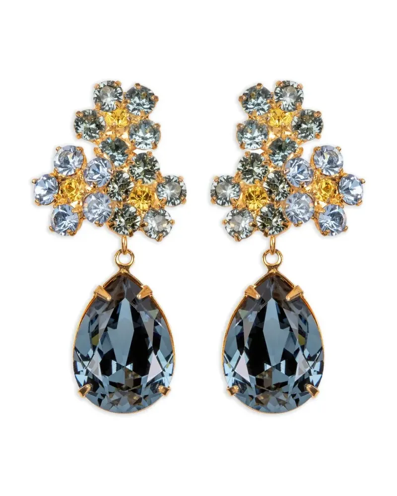 Jennifer Behr Lauretta Tropfenohrringe mit Kristallblume - Gold Gold