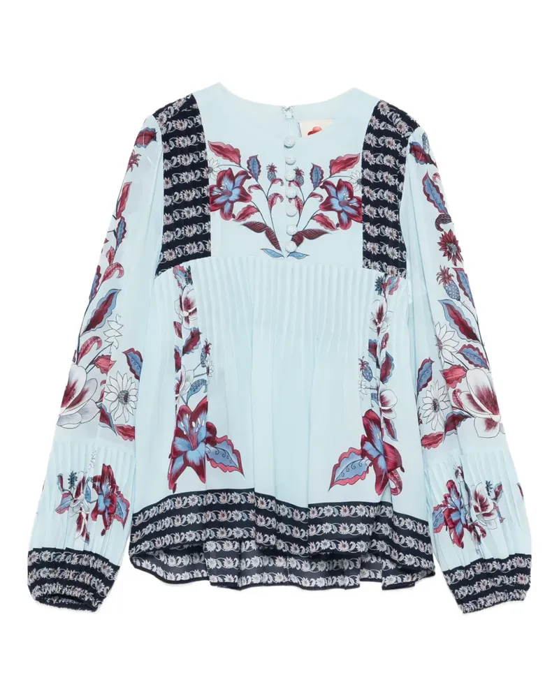 FARM Rio Marcelle Bluse mit Blumen-Print - Blau Blau