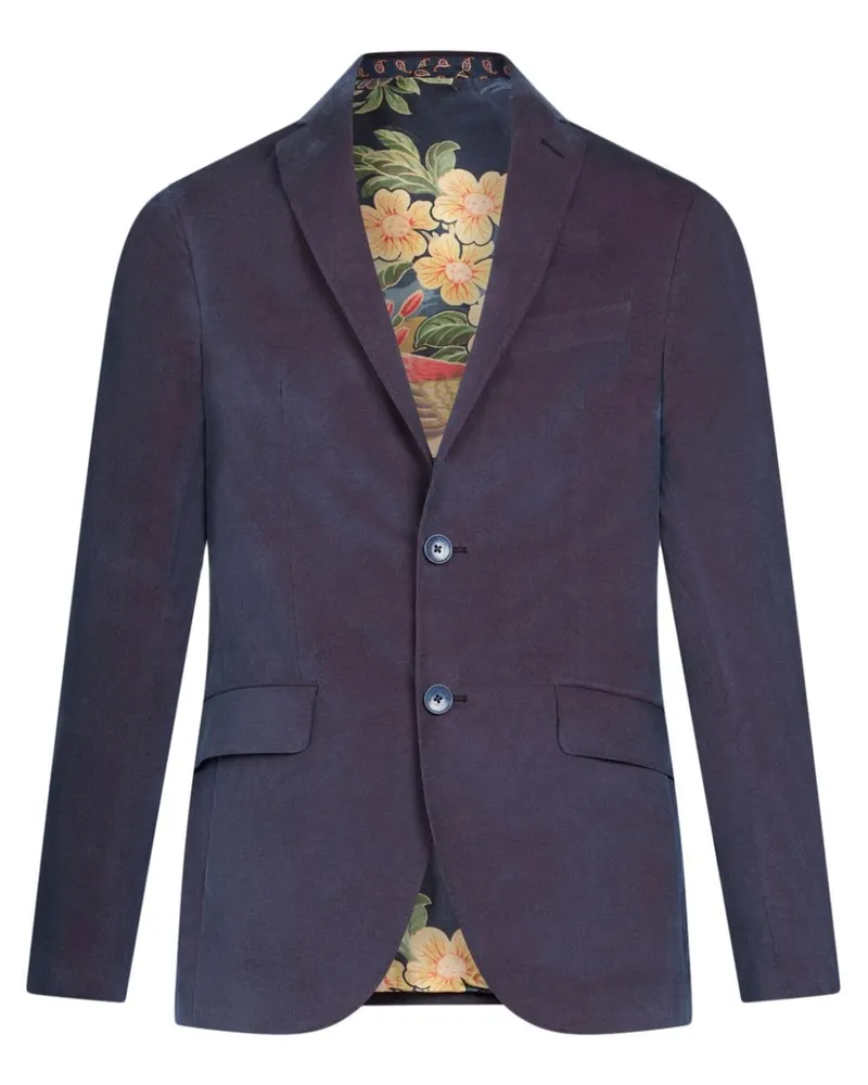Etro Einreihiges Sakko aus Samt - Blau Blau
