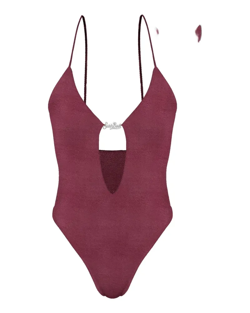 MC2 Saint Barth logo-plaque cut-out swimsuit - Rot Rot