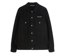 Jeansjacke mit Logo-Stickerei - Schwarz