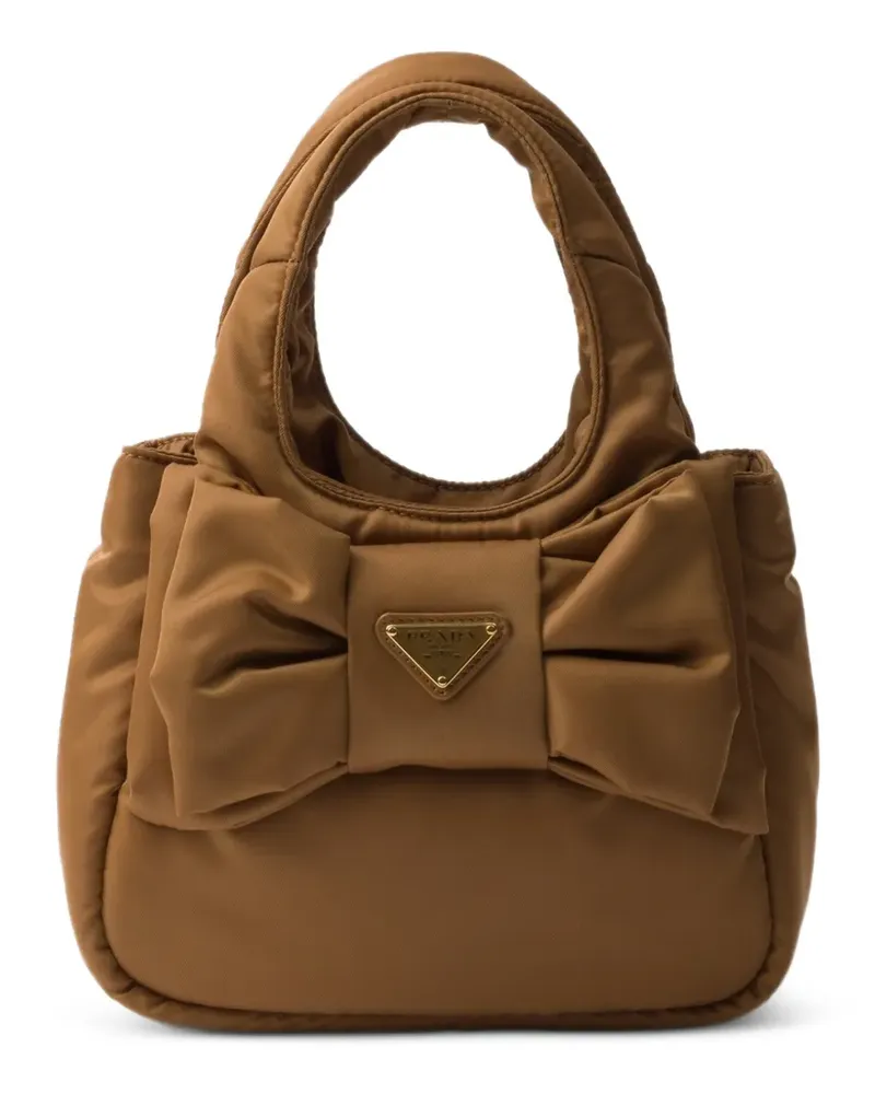 Prada Mini-Tasche mit Schleifendetail aus Re-Nylon - Braun Braun