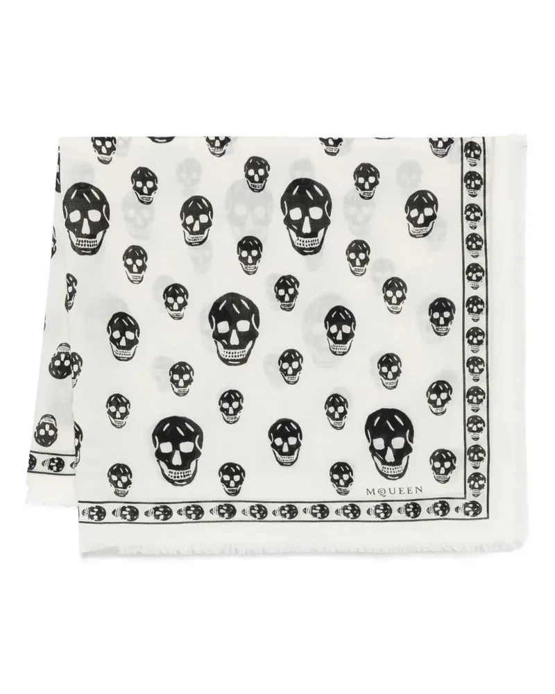 Alexander McQueen Classic Skull Schal - Weiß Weiß