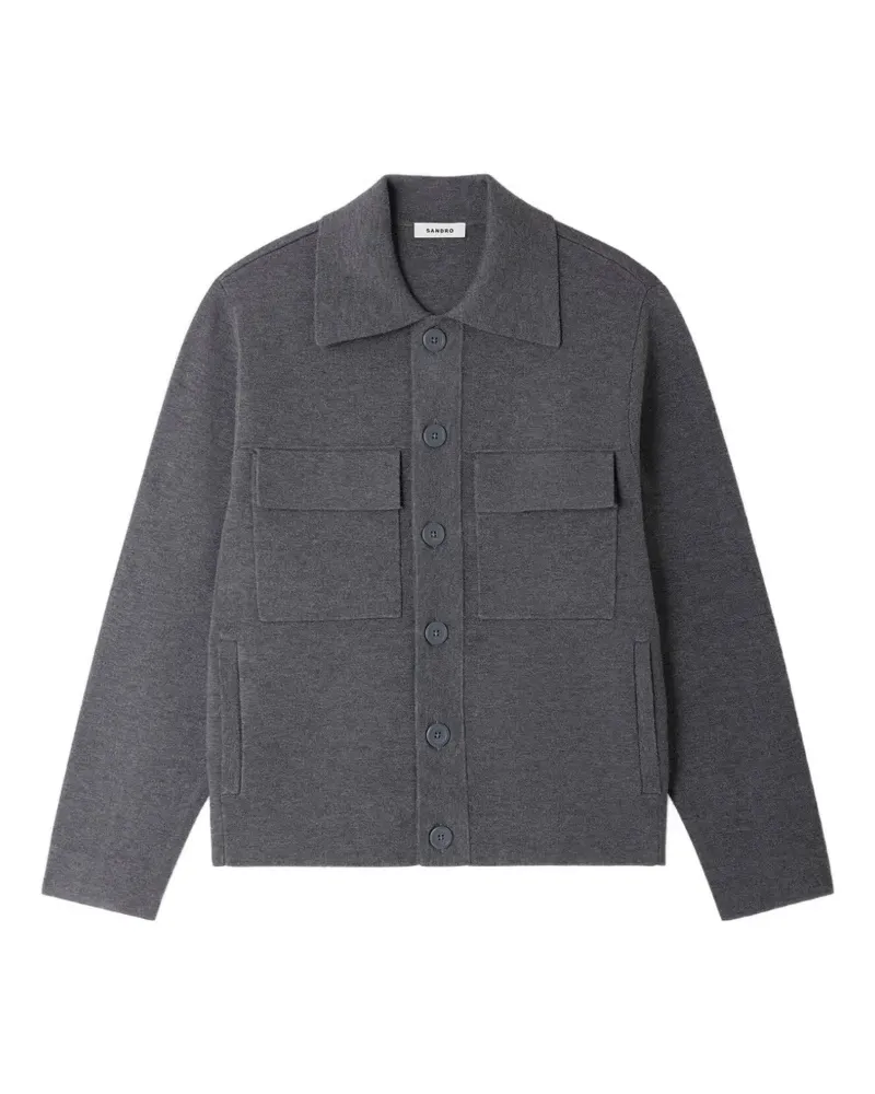 Sandro Jacke mit Vordertasche - Grau Grau