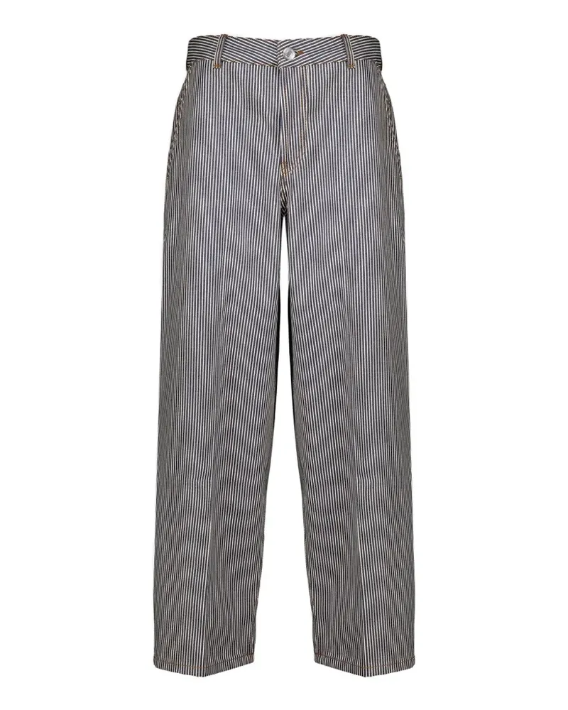 AMI Paris striped balloon-cut jeans - Blau Blau