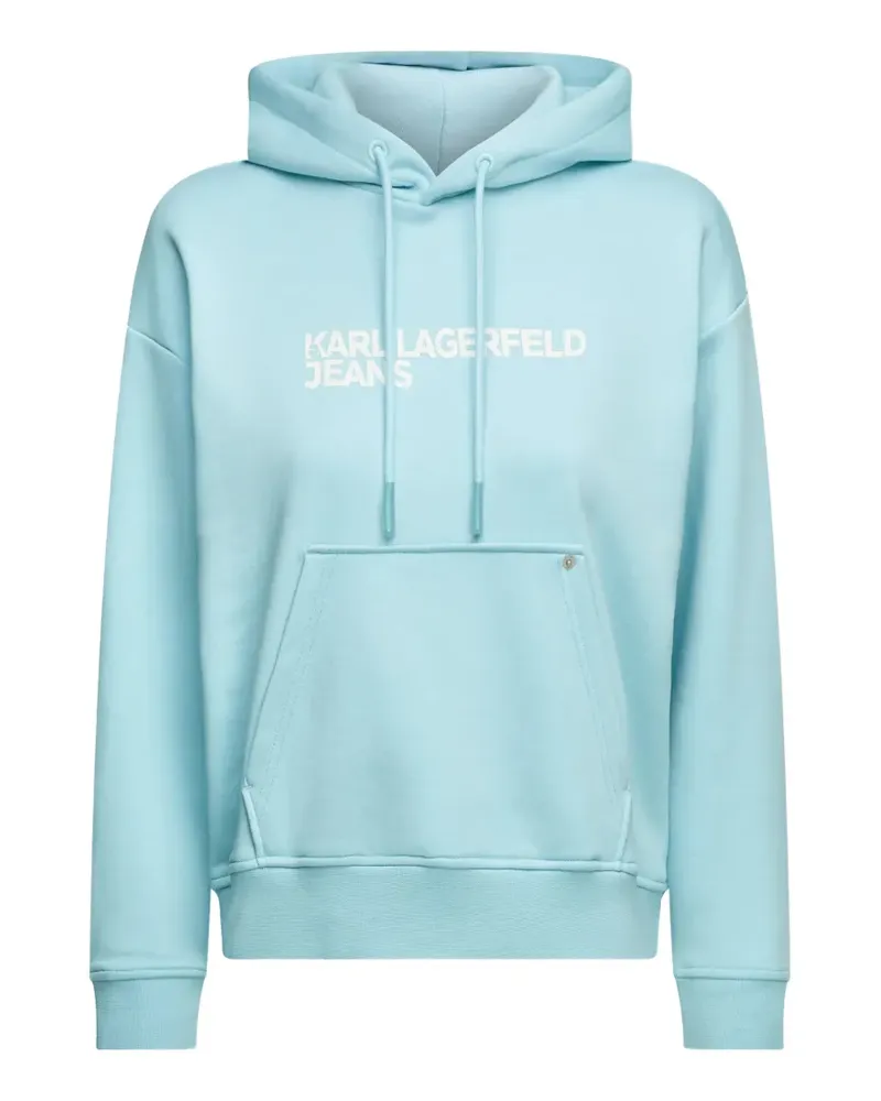 Karl Lagerfeld logo-print drawstring hoodie - Blau Blau