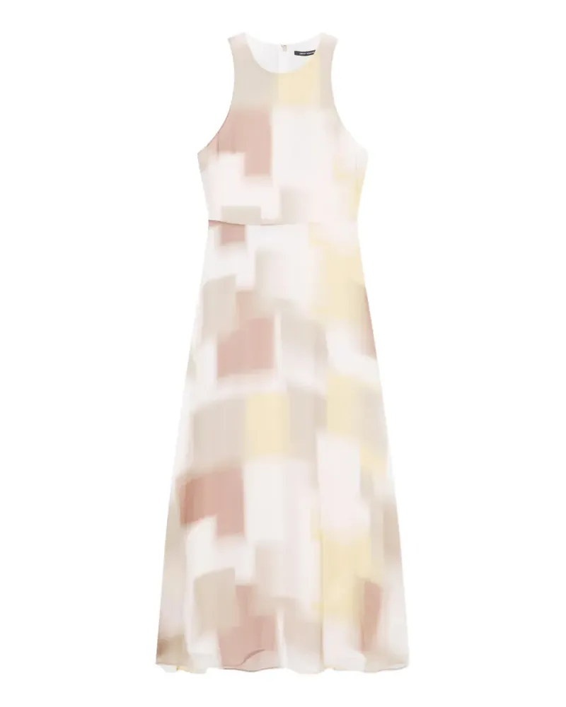 Armani Exchange abstract-print sleeveless midi dress - Nude Nude