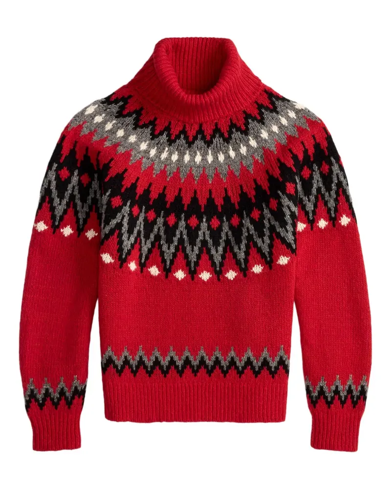 Ralph Lauren Rollkragenpullover mit Fair-Isle-Muster - Rot Rot