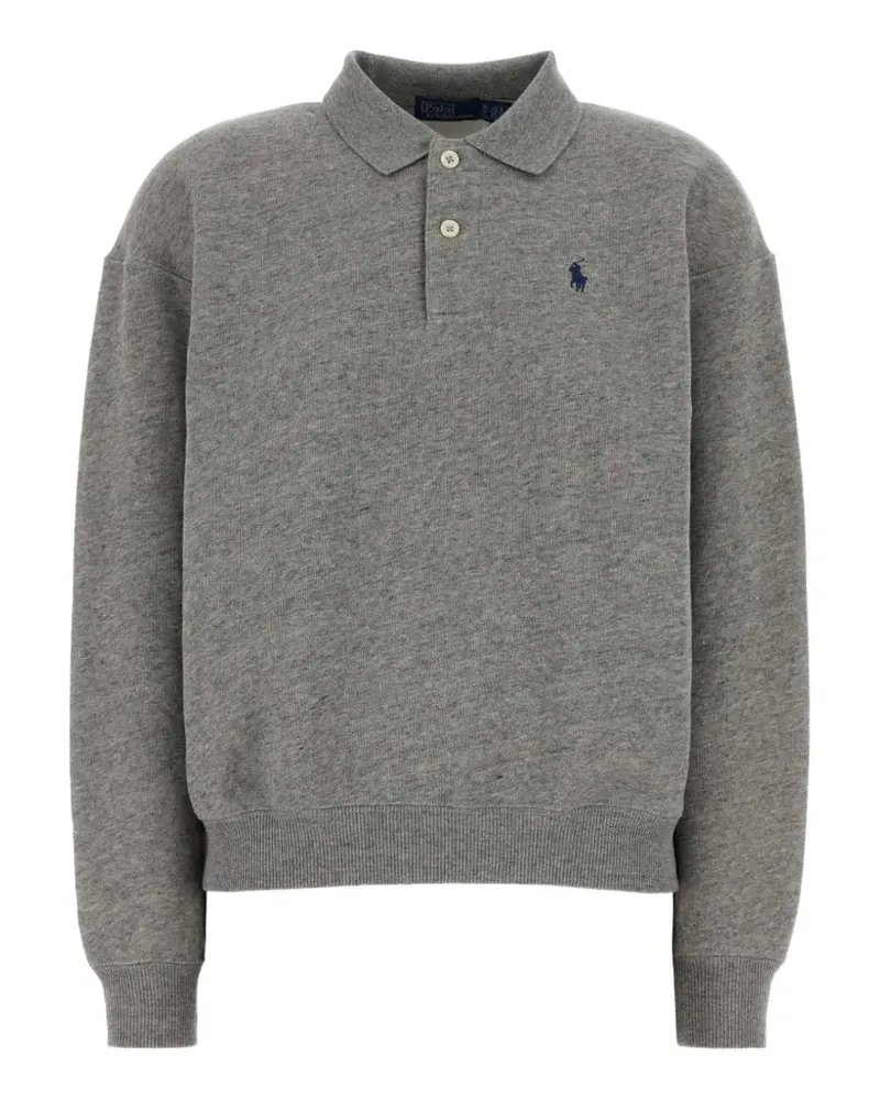Ralph Lauren Meliertes Poloshirt mit Logo-Stickerei - Grau Grau