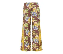 Isla Juliet Jogginghose mit Blumenprint - Braun