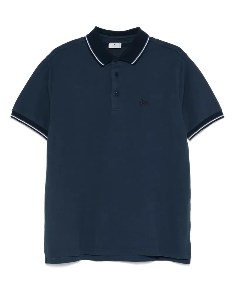 Etro Poloshirt mit Pegaso-Stickerei - Blau Blau