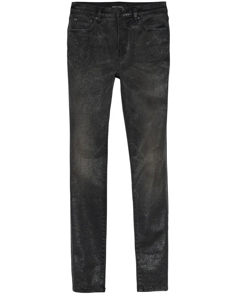 PURPLE BRAND Skinny-Jeans mit Glitzer - Schwarz Schwarz