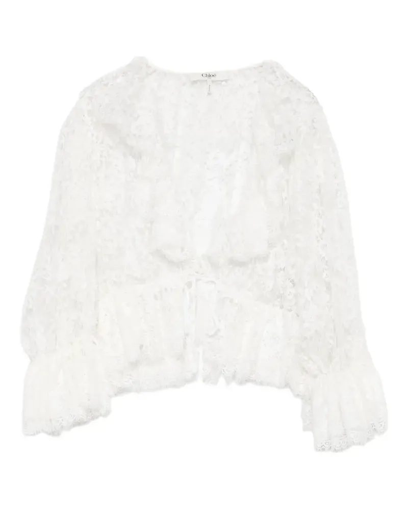 Chloé Bluse mit Rüschen - Weiß Weiß