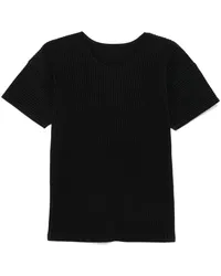 Issey Miyake Plissiertes T-Shirt Schwarz