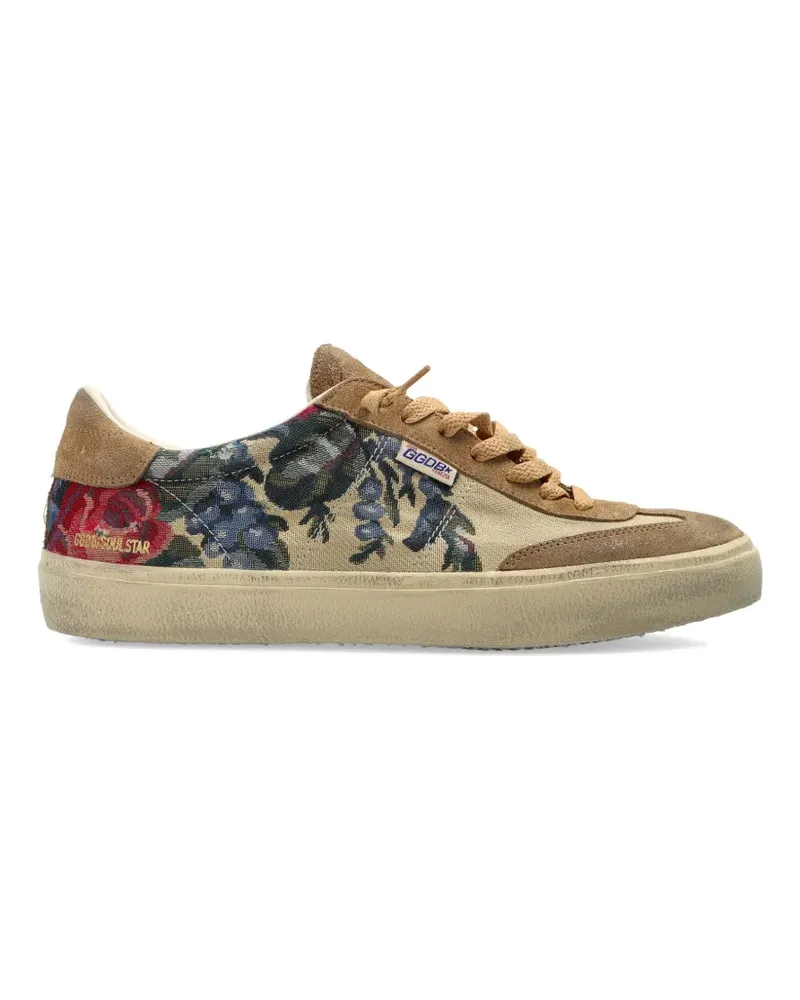 Golden Goose floral print leather sneakers - Nude Nude