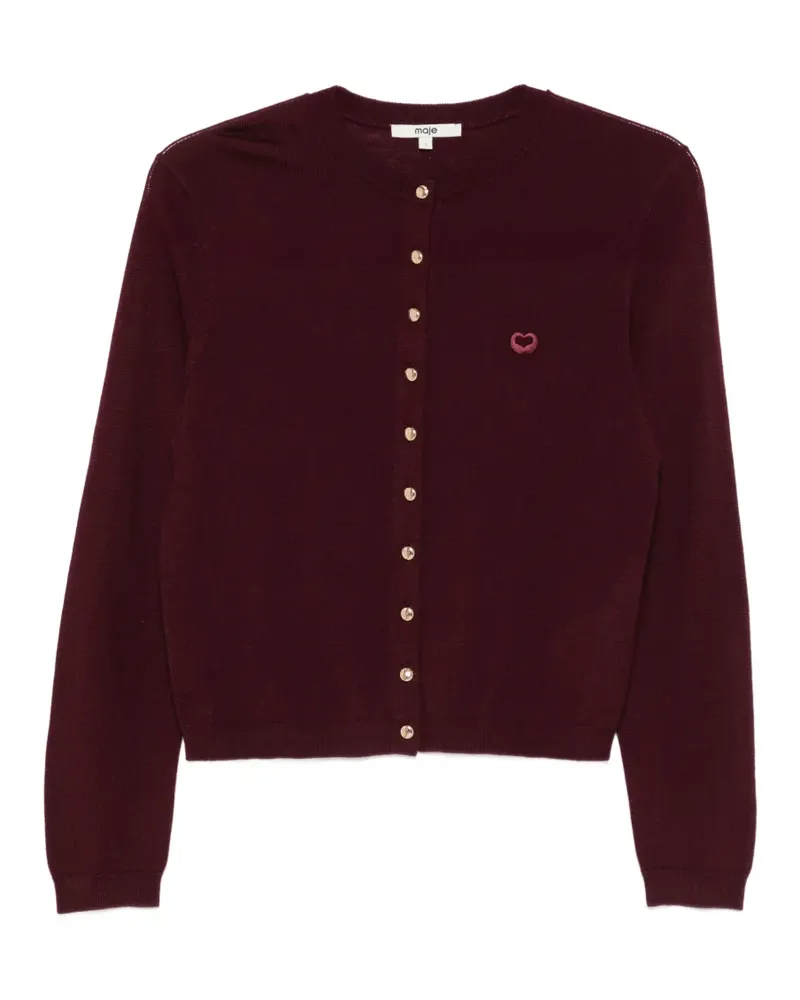 Maje button-fatening embroidered cardigan - Rot Rot