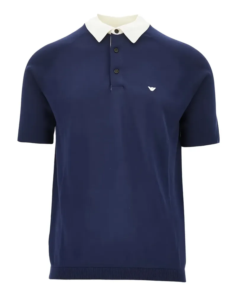 Emporio Armani contrast-collar polo shirt - Blau Blau